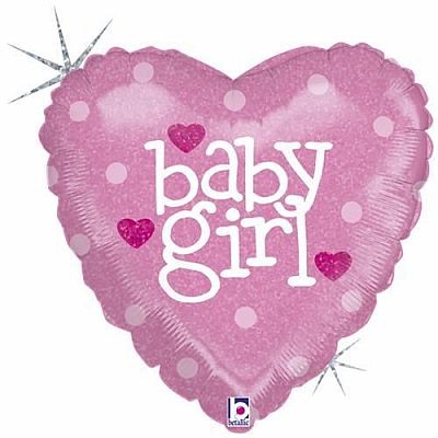 Fóliový balónik Baby-Girl Srdce 46cm