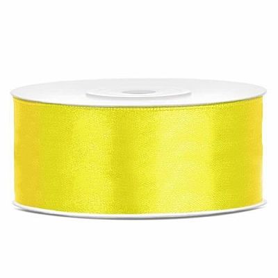Saténová stuha žltá 25 mm x 25 m