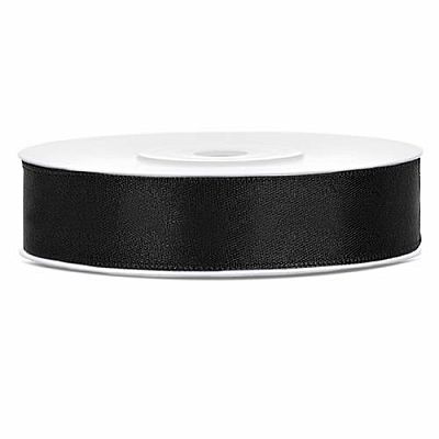Saténová stuha čierna 12 mm x 25 m