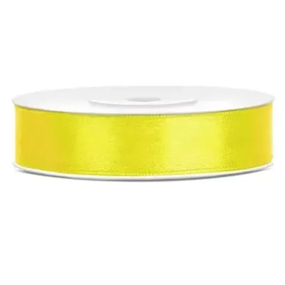 Saténová stuha žltá 12 mm x 25 m