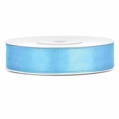 Saténová stuha azúrová - svetlo modrá 12 mm x 25 m
