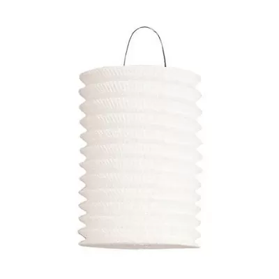 Závesný lampión valec - biely 16 cm