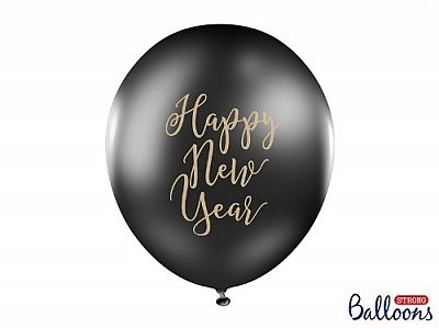 Latexový balónik so zlatým nápisom Happy New Year 30 cm