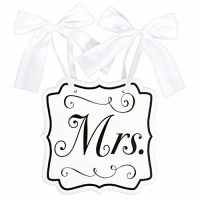 Svadobná tabuľa s nápisom Mrs 23 x 24 cm