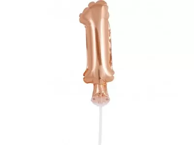 ČÍSLICE NA DORT nafukovací - 1 rose gold - 13cm
