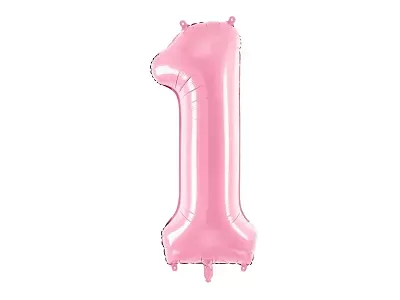 Fóliová číslica - ružová 1 - 86 cm