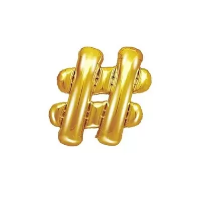 Fóliový symbol Hashtag zlatý 35 cm