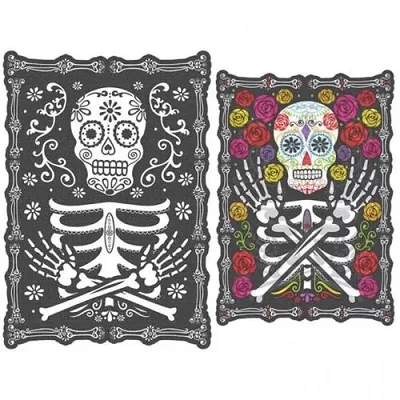 Halloweenska dekorácia meniaci obraz - Day of the dead 45 x 30 cm
