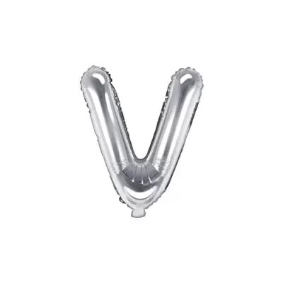 Fóliové písmeno V strieborné 35 cm