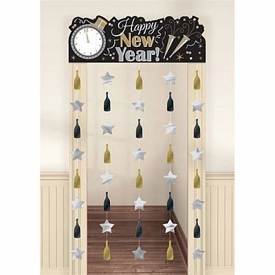 Závěs do dveří silvestrovský Happy New Year 99 x 195 cm
