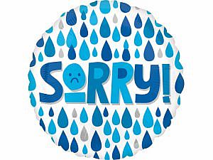 Fóliový balónik kvapky - Sorry 43 cm