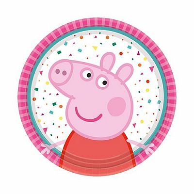 Papierové tanieriky Prasiatko Peppa New 18 cm - 8 ks