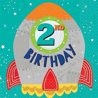 Papírové ubrousky Vesmír - 2nd birthday 16 ks