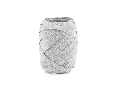 Vázací stuha stříbrná s glitrem 10m x 5mm