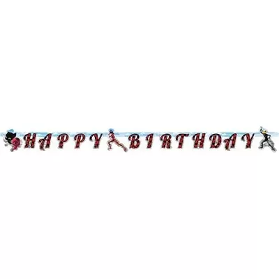 Party nápis Happy Birthday Čarovná lienka a čierny kocúr 200 x 15 cm