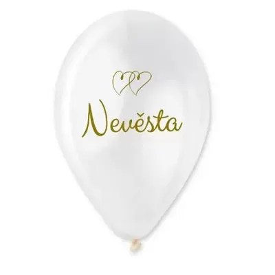 Latexový balónik Nevesta a srdiečka 30 cm