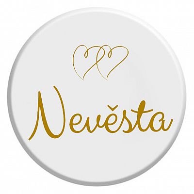 Placka Nevesta - Zlatá 6 cm