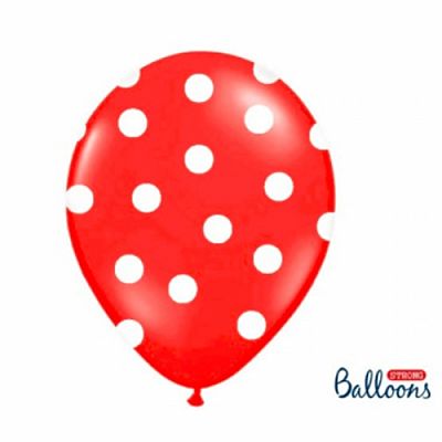 Latexový balónik s bodkami červený 30 cm