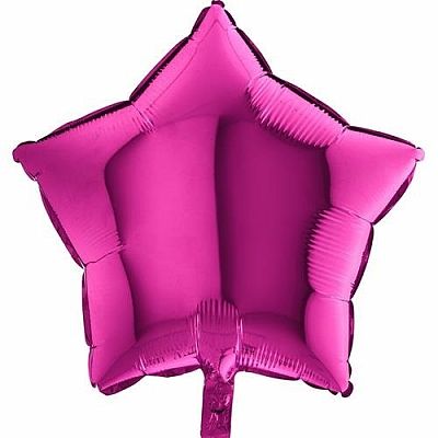 Fóliový balónik hviezda tmavo ružová 45 cm - Nebalený