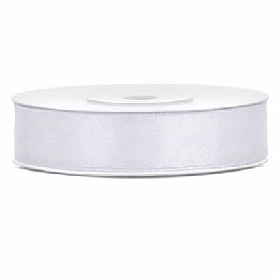 Saténová stuha biela 12 mm x 25 m