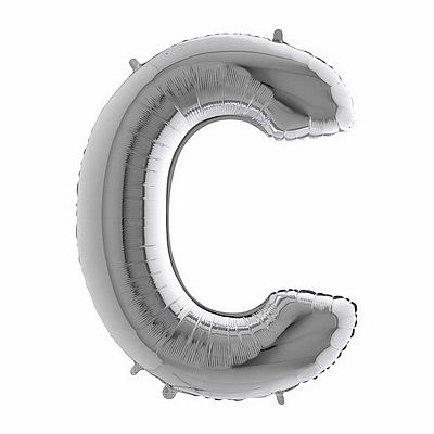 Fóliové písmeno C strieborné 102 cm