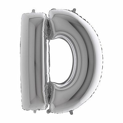 Fóliové písmeno D strieborné 102 cm