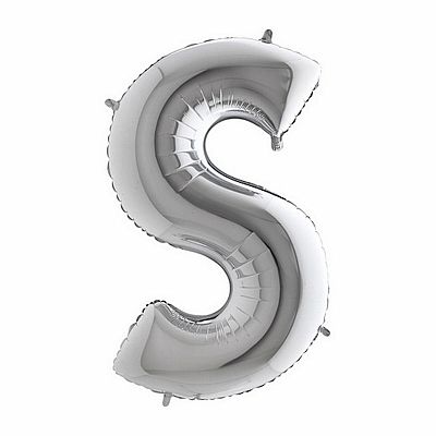 Fóliové písmeno S strieborné 102 cm