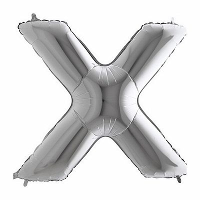 Fóliové písmeno X strieborné 102 cm