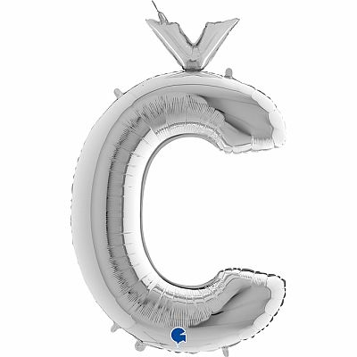 Fóliové písmeno Č strieborné 102 cm