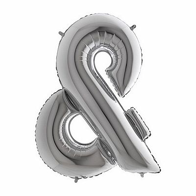 Fóliový symbol And & strieborný 102 cm