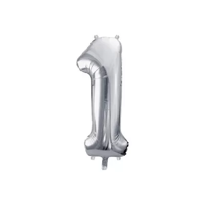 Fóliová číslica - strieborná 1 - 86 cm