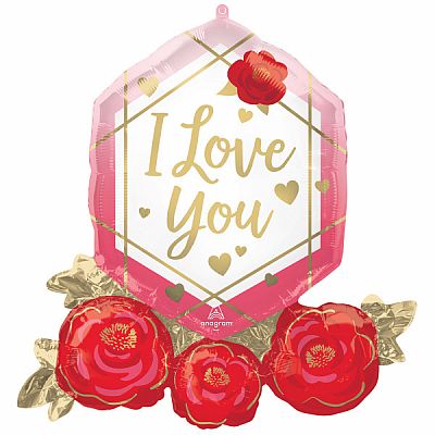 Fóliový balónik drahokam - I love you 76 x 71 cm