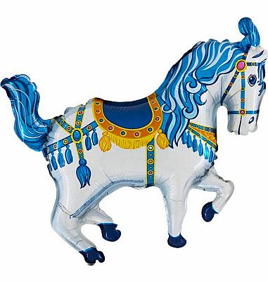 Fóliový balónik MINI Kôň Modrý Cirkusový 35cm