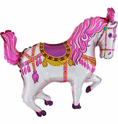 Fóliový balónik MINI Kôň Ružový Cirkusový 35cm