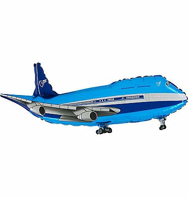 Fóliový balónik MINI Lietadlo Modré 35cm