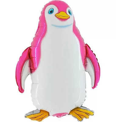 Fóliový balónik MINI Tučniak Ružový 35cm
