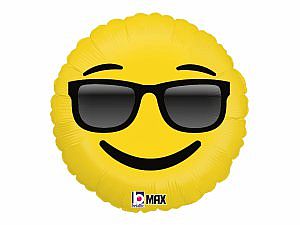 Fóliový balónik Emoji s okuliarmi 46cm