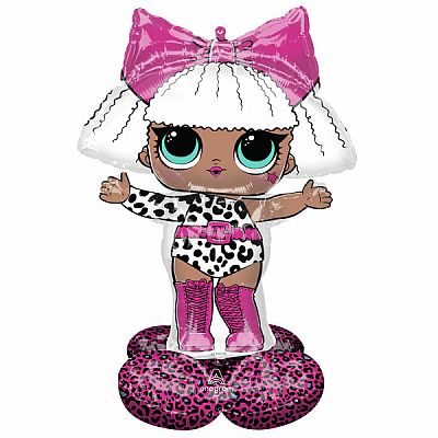 AirLoonz - stojaci obrí balónik LOL Glam Diva - 119 cm