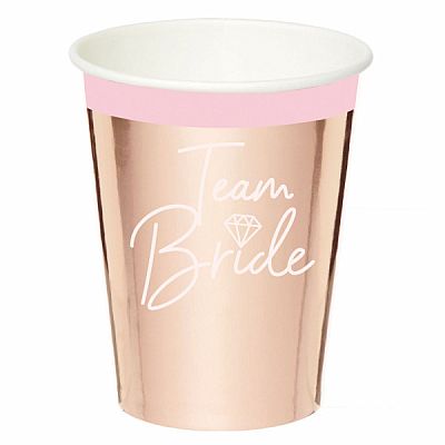 EKO Papírové kelímky Team Bride Rose gold - 220 ml