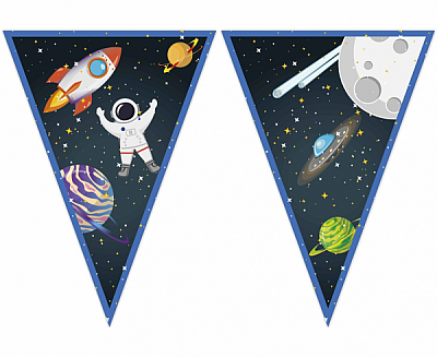 Vlaječková girlanda Vesmír - Rocket Space 230 cm