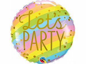 Fóliový balónik Kruh - dúhové LET'S PARTY 45cm