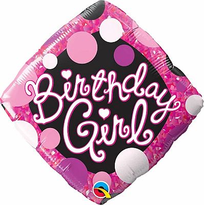 Fóliový balónik Diamant - Birthday Girl 45cm