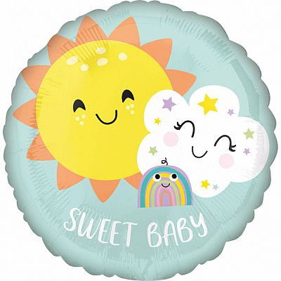 Fóliový balónik Kruh - Sweet Baby 43cm