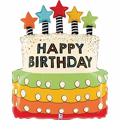 Fóliový balónik Torta Sviečky s hviezdami HB 79cm