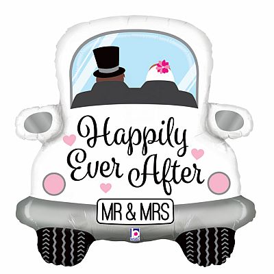Fóliový balónik Auto Mr & Mrs 79cm