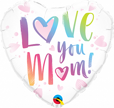 Fóliový balónik Srdce - Love you mum 45cm