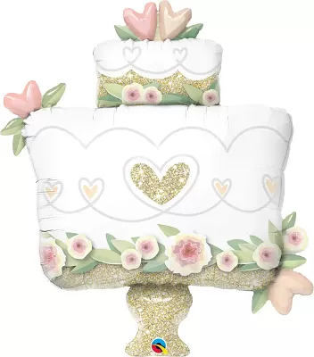 Fóliový balónik Trblietavá svadobná torta 105cm
