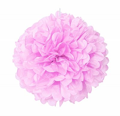Dekorační závěsný pom pom světle růžový, 40cm