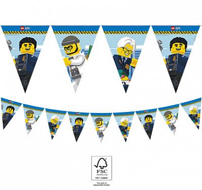 EKO Vlaječková girlanda - Lego City (9 vlajek)