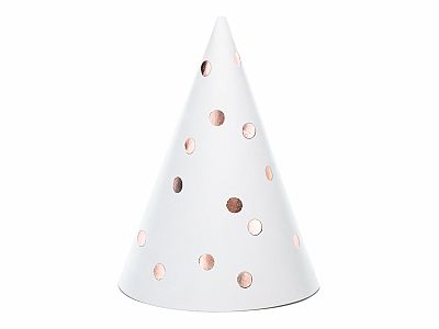 Čepičky "Rosegold puntíky" 6ks